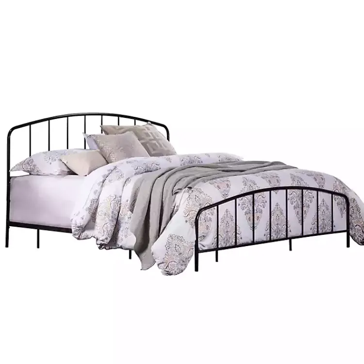 Beds & Headboards-Kirklands Home Satin Metal Spindle King Headboard Set Black