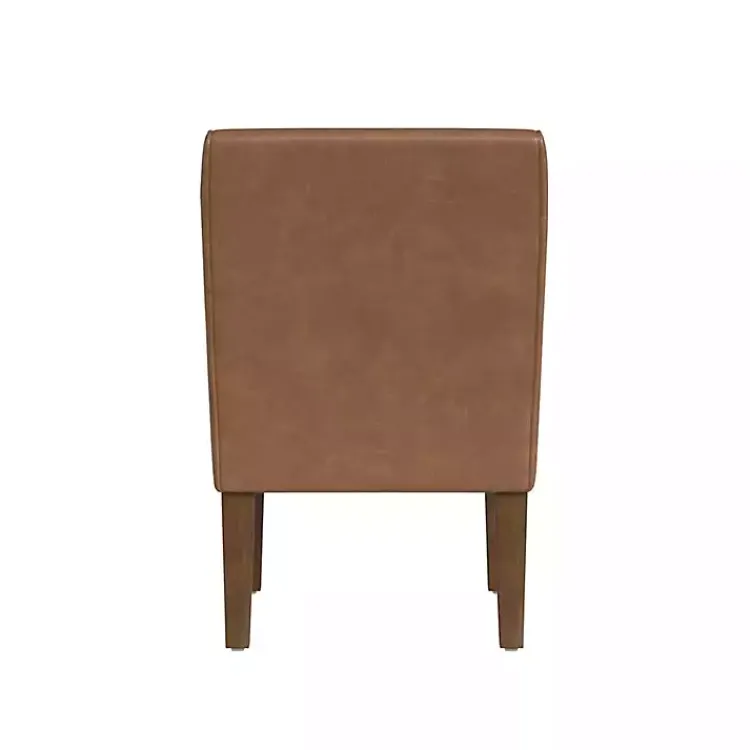 Accent Chairs-Kirklands Home Saddle Faux Leather Accent Chair Brown