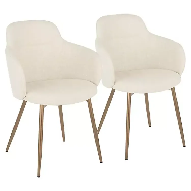 Accent Chairs-Kirklands Home Cream Modern Accent Chairs, Set of 2 White