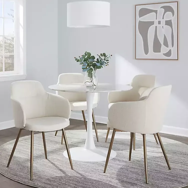 Accent Chairs-Kirklands Home Cream Modern Accent Chairs, Set of 2 White