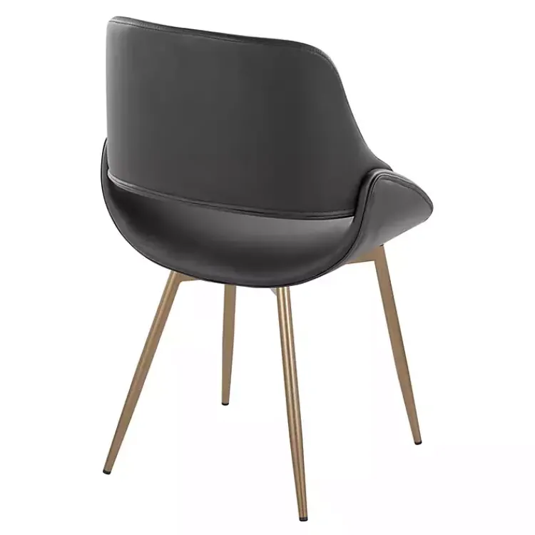 Accent Chairs-Kirklands Home Faux Leather Scooped Accent Chairs, Set of 2 Black