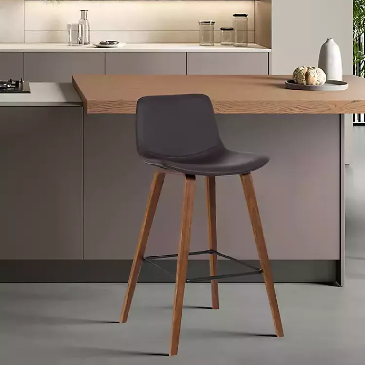 Bar Stools & Counter Height Stools-Kirklands Home Faux Leather Maddie Bar Stool Brown