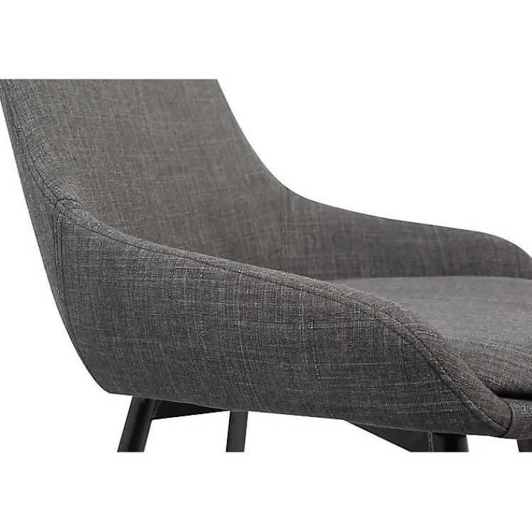 Dining Chairs-Kirklands Home Charcoal Upholstered Mia Dining Chair Gray