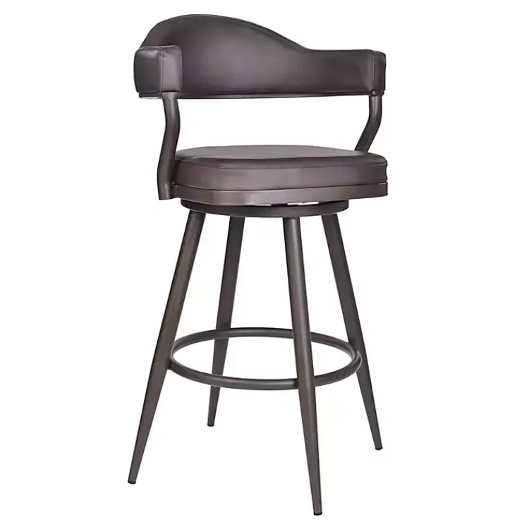 Bar Stools & Counter Height Stools-Kirklands Home Vintage Faux Leather Justin Bar Stool Brown