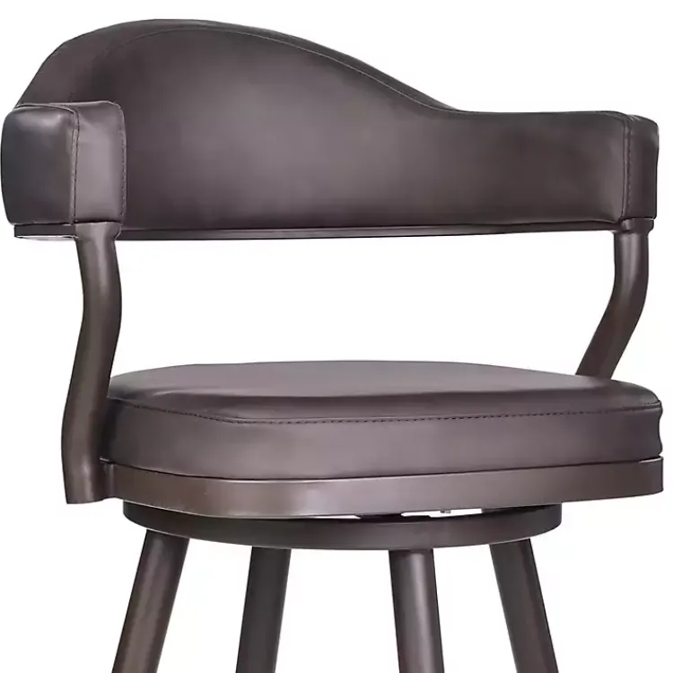 Bar Stools & Counter Height Stools-Kirklands Home Vintage Faux Leather Justin Bar Stool Brown