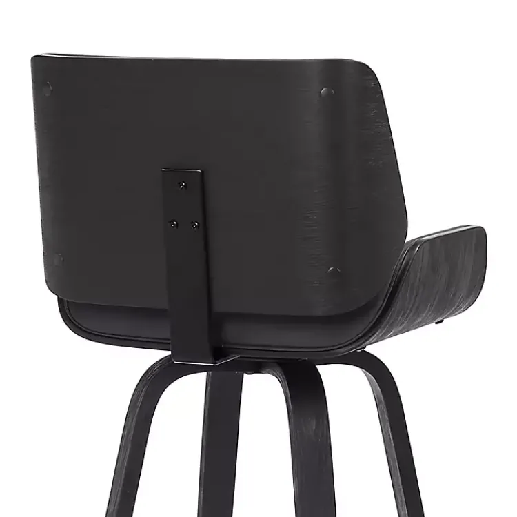 Bar Stools & Counter Height Stools-Kirklands Home Faux Leather Tyler Swivel Bar Stool Gray