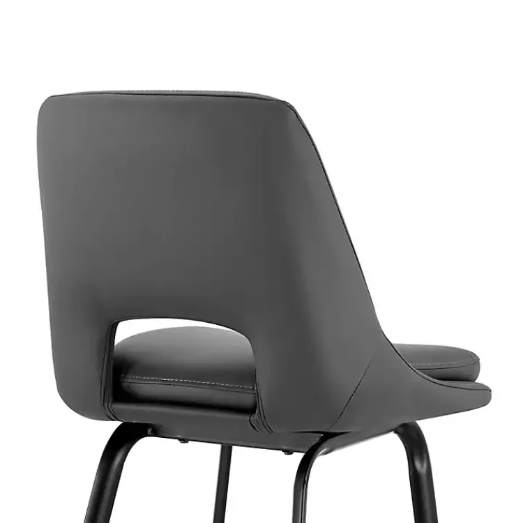 Bar Stools & Counter Height Stools-Kirklands Home Faux Leather Carise Swivel Counter Stool Gray