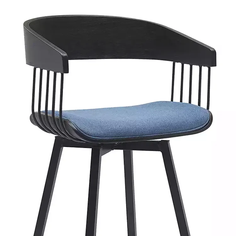 Bar Stools & Counter Height Stools-Kirklands Home Athena Swivel Counter Stool Blue