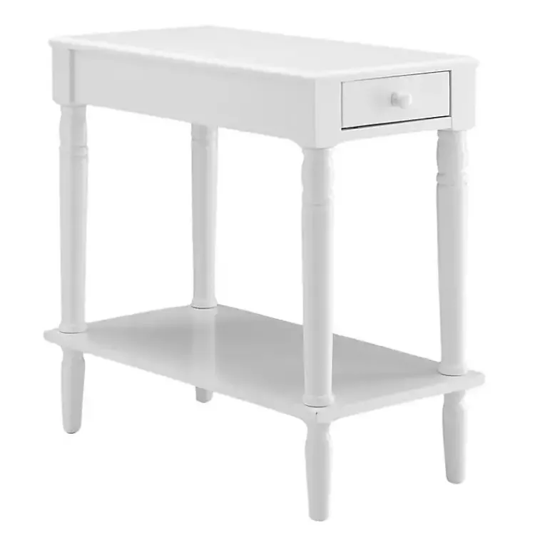 Accent & End Tables-Kirklands Home French Country Single Drawer Accent Table White