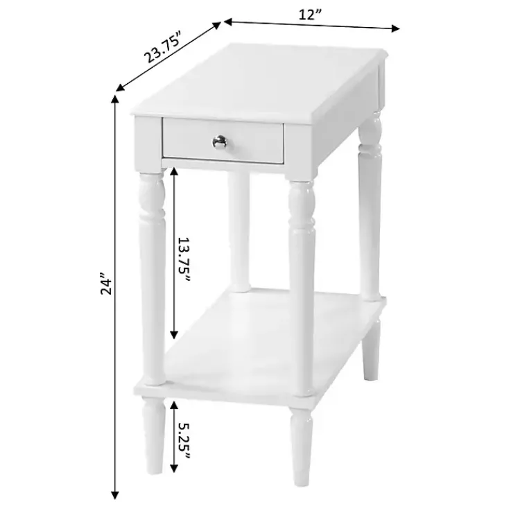 Accent & End Tables-Kirklands Home French Country Single Drawer Accent Table White