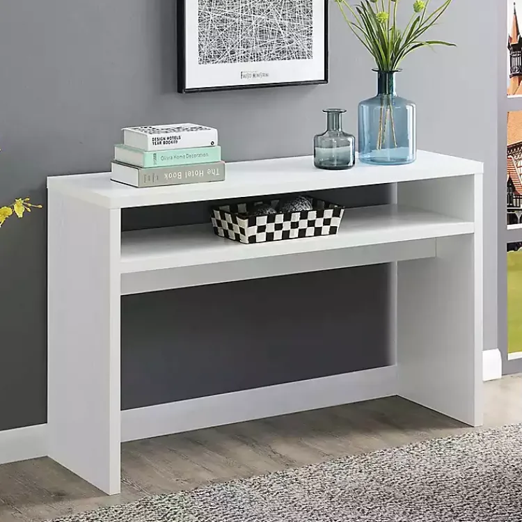 Console Tables-Kirklands Home Wakefield Tiered Console Table White