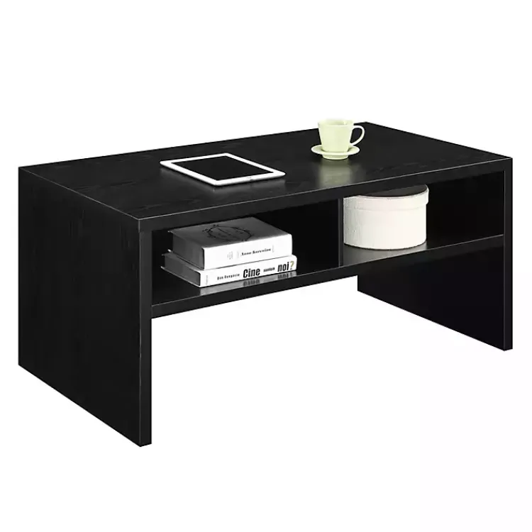Coffee Tables-Kirklands Home Wakefield Shelf Coffee Table Black
