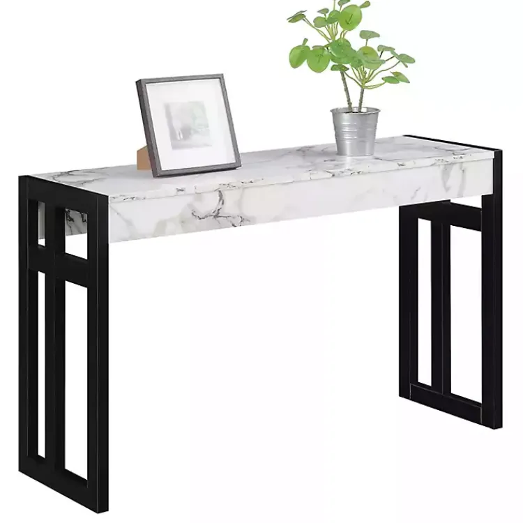 Console Tables-Kirklands Home Marble Monterey Console Table White
