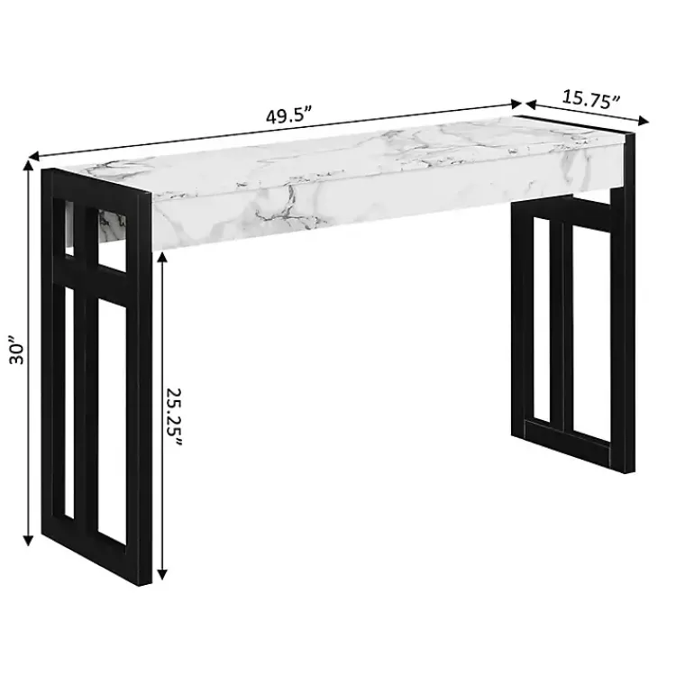 Console Tables-Kirklands Home Marble Monterey Console Table White