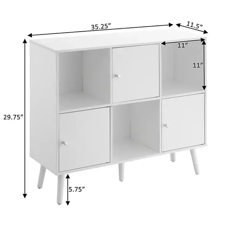 Cabinets & Sideboards-Kirklands Home Mid-Century Modern Cubby Cabinet White