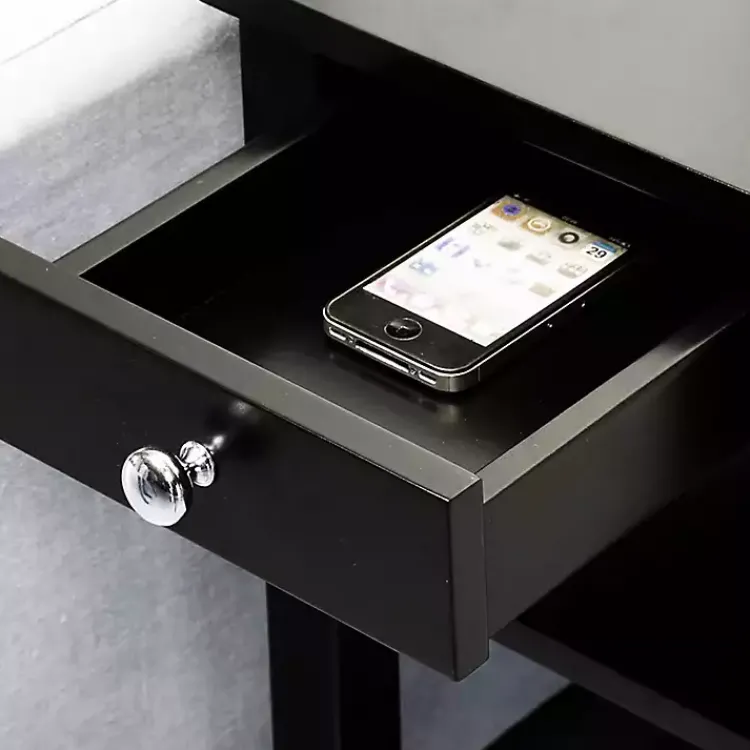 Accent & End Tables-Kirklands Home Double Shelf Wood Accent Table Black