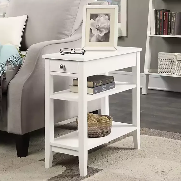Accent & End Tables-Kirklands Home Double Shelf Wood Accent Table White