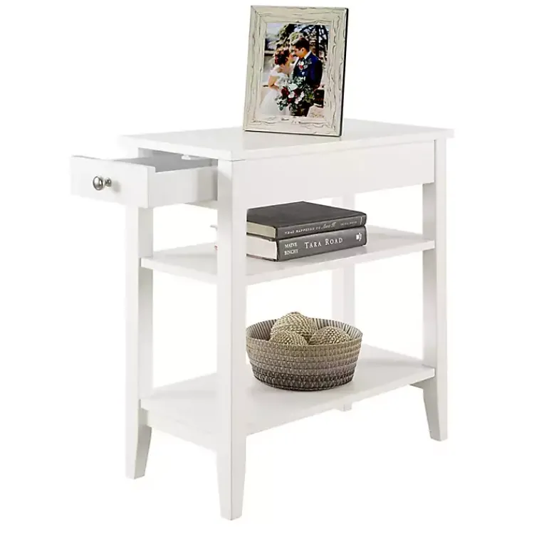 Accent & End Tables-Kirklands Home Double Shelf Wood Accent Table White