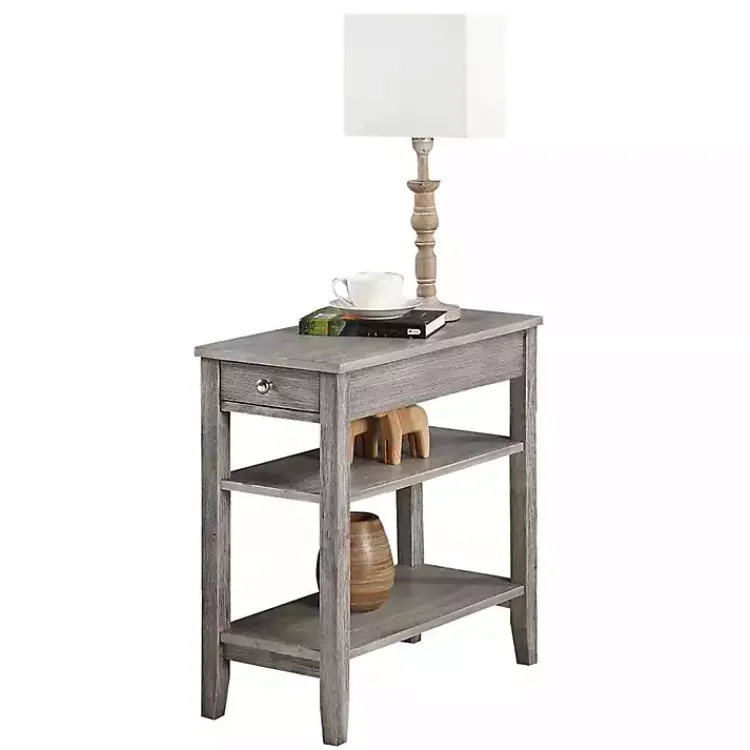 Accent & End Tables-Kirklands Home Double Shelf Wood Accent Table Gray