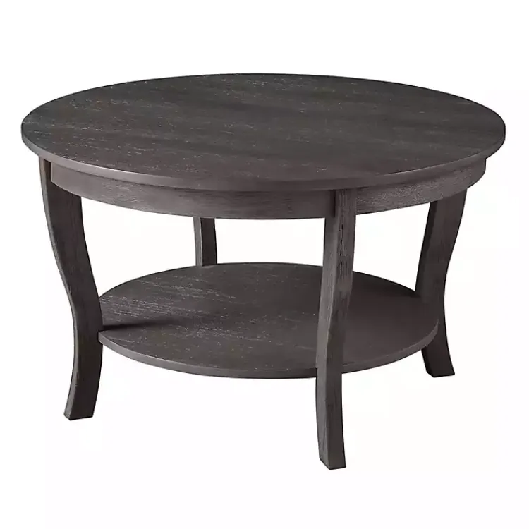 Coffee Tables-Kirklands Home Round wash Curved Legs Coffee Table Gray