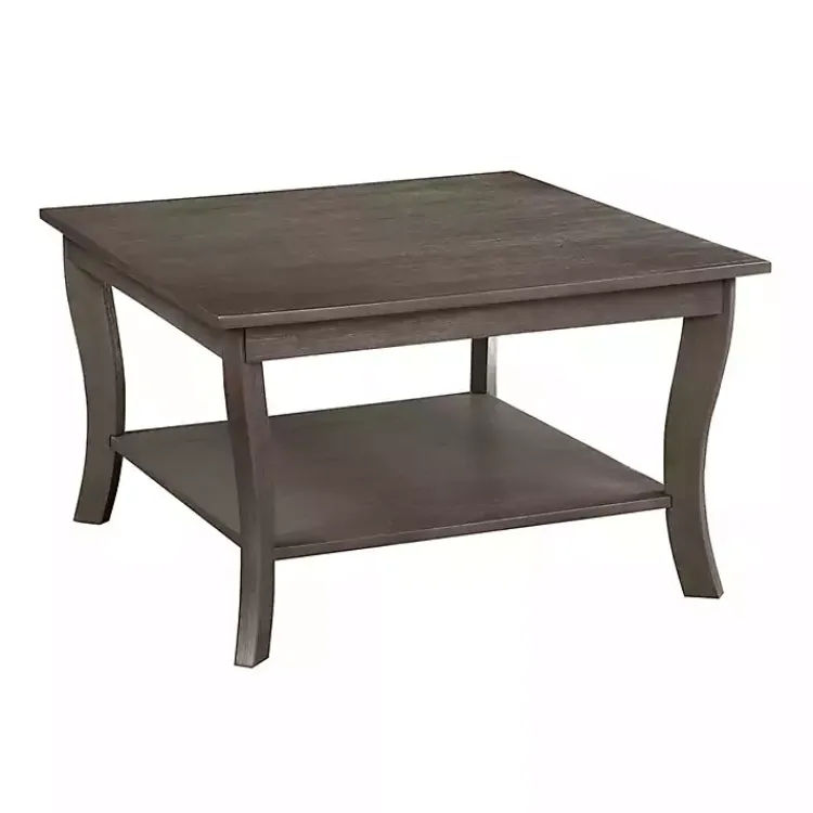 Coffee Tables-Kirklands Home Square wash Curved Legs Coffee Table Gray