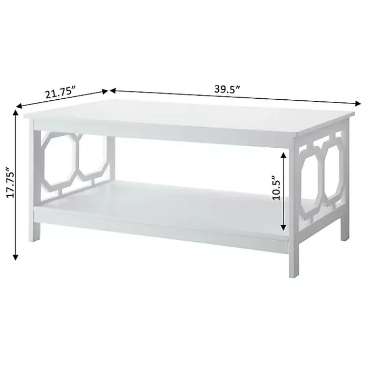 Coffee Tables-Kirklands Home Octagon Single Shelf Coffee Table White