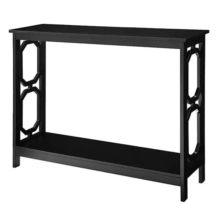 Console Tables-Kirklands Home Octagon Single Shelf Console Table Black