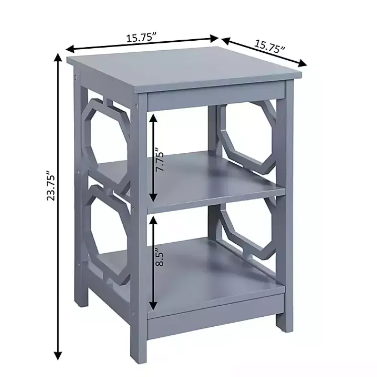 Accent & End Tables-Kirklands Home Octagon 2-Shelf Accent Table Blue