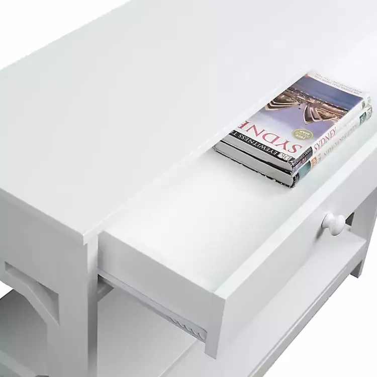 Console Tables-Kirklands Home Octagon 2-Shelf Console Table White