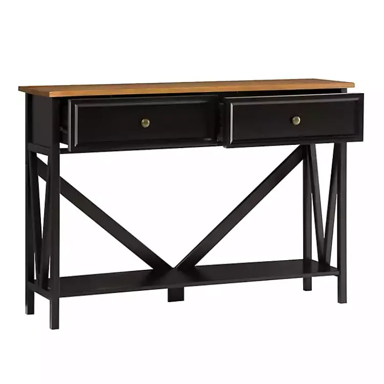 Console Tables-Kirklands Home Cara Console Table Black