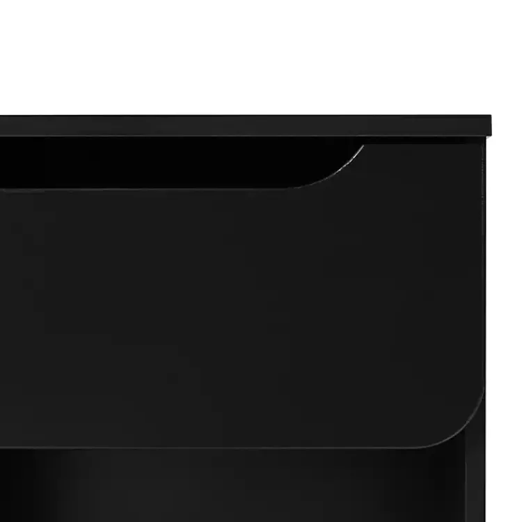 Nightstands-Kirklands Home Stanley Single Drawer Nightstand Black