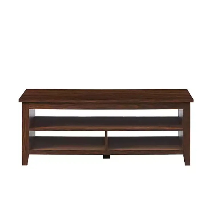 Coffee Tables-Kirklands Home Dark Walnut Grooved Side Panel Coffee Table Brown