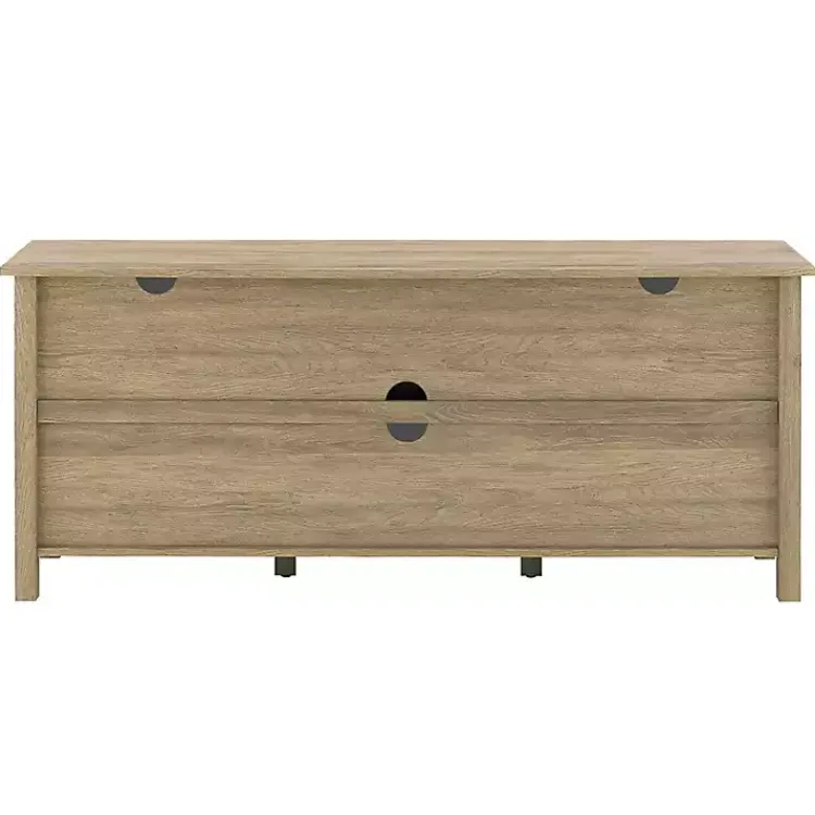 Tv Stands & Media Consoles-Kirklands Home Driftwood Slatted Sides Media Cabinet Gray