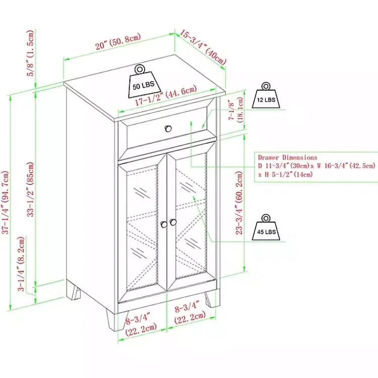 Cabinets & Sideboards-Kirklands Home Graphite Double Door Reeves Cabinet Black