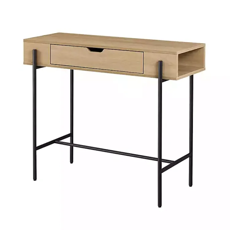 Console Tables-Kirklands Home Coastal Oak Cruz Console Table Tan