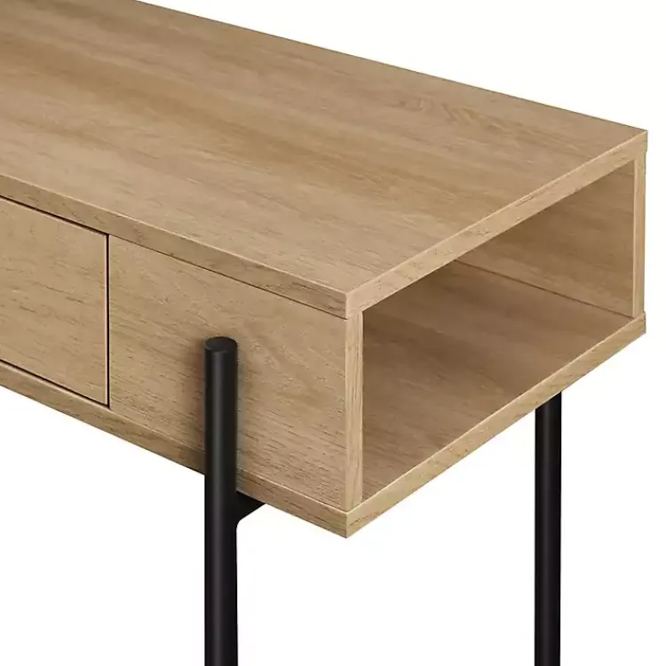 Console Tables-Kirklands Home Coastal Oak Cruz Console Table Tan