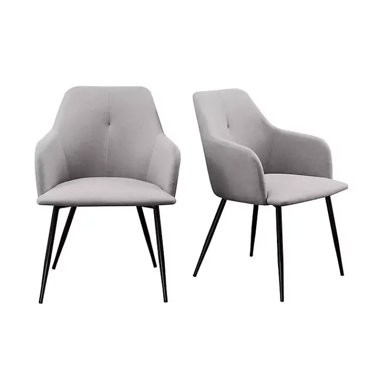 Dining Chairs-Kirklands Home Lily Upholstered Dining Chairs, Set of 2 Gray