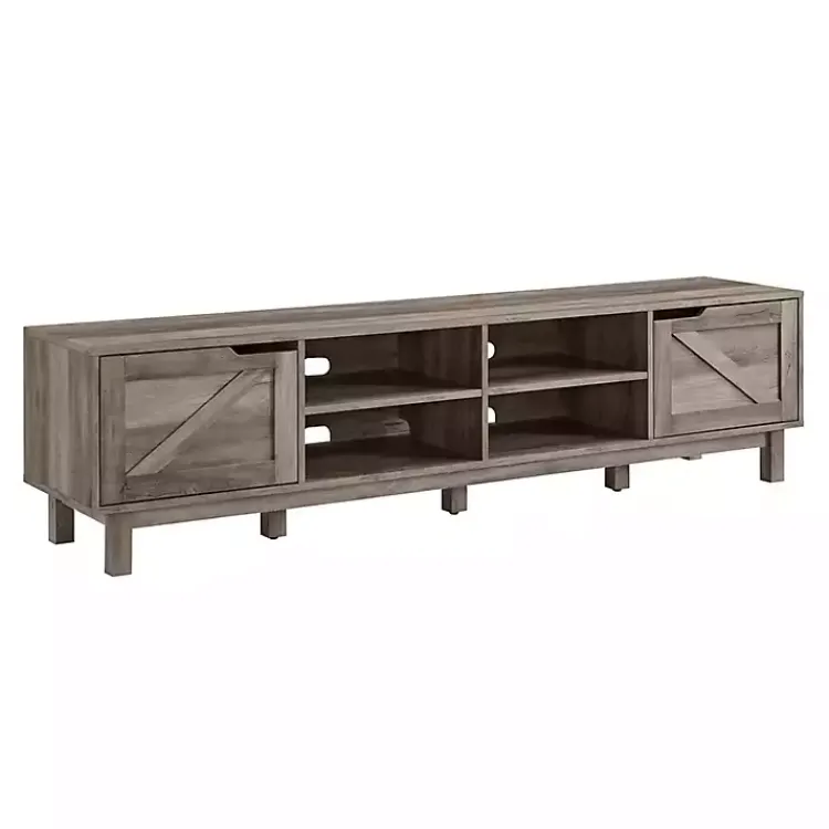 Tv Stands & Media Consoles-Kirklands Home wash Rustic Barndoor Media Cabinet Gray