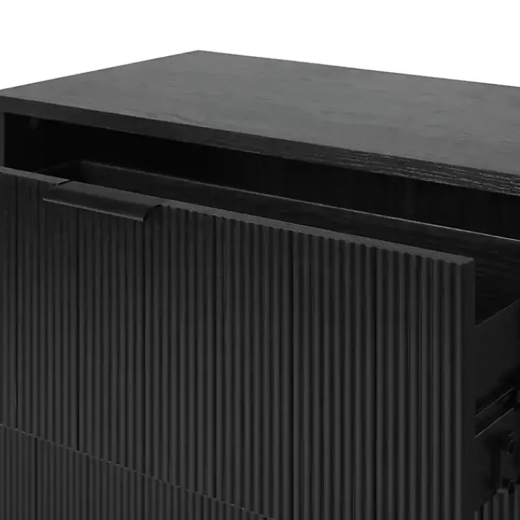 Dressers & Chests-Kirklands Home Reeded 3-Drawer Dresser Black