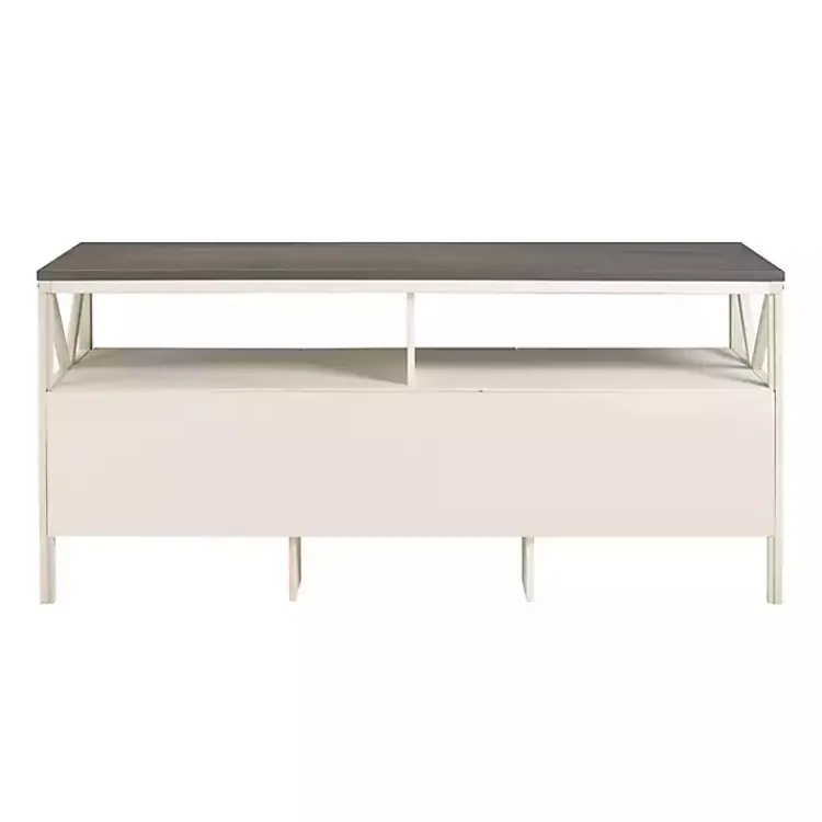 Tv Stands & Media Consoles-Kirklands Home Gray and Whitewashed Wood 3-Drawer Media Cabinet