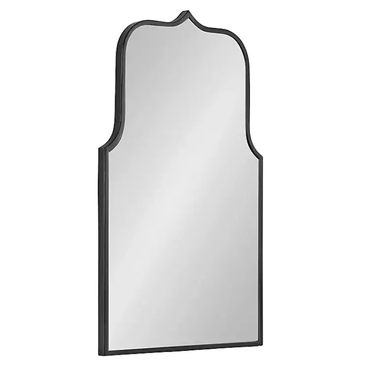 Decorative Mirrors-Kirklands Home Satin Arched Scallop Wall Mirror Black