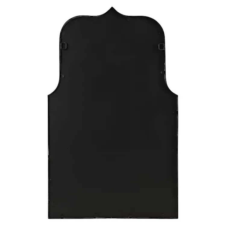 Decorative Mirrors-Kirklands Home Satin Arched Scallop Wall Mirror Black