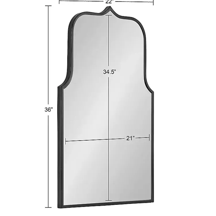 Decorative Mirrors-Kirklands Home Satin Arched Scallop Wall Mirror Black