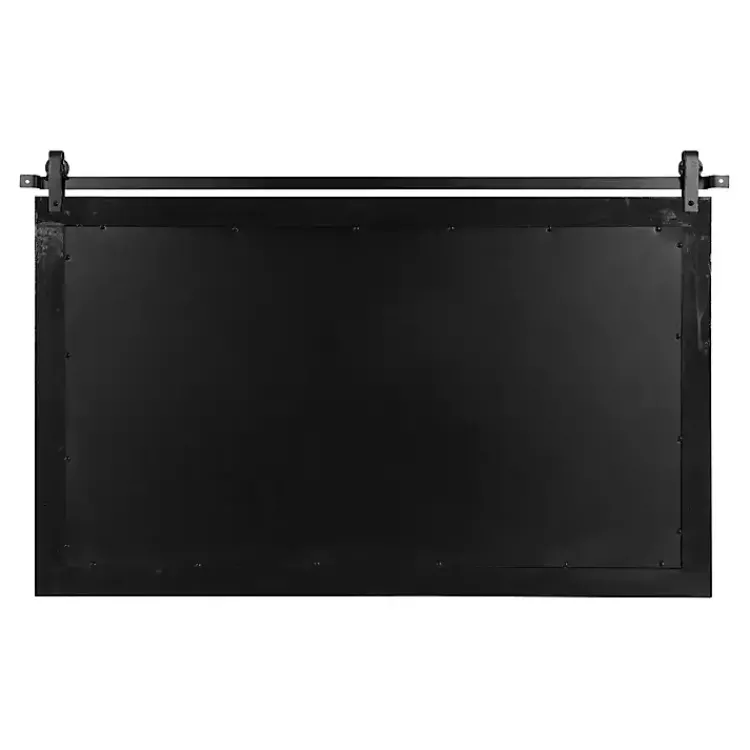 Decorative Mirrors-Kirklands Home Natural Wood Metal Barn Door Wall Mirror