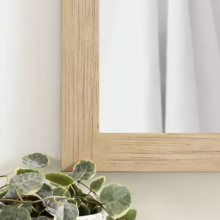 Decorative Mirrors-Kirklands Home Natural Wood Metal Barn Door Wall Mirror