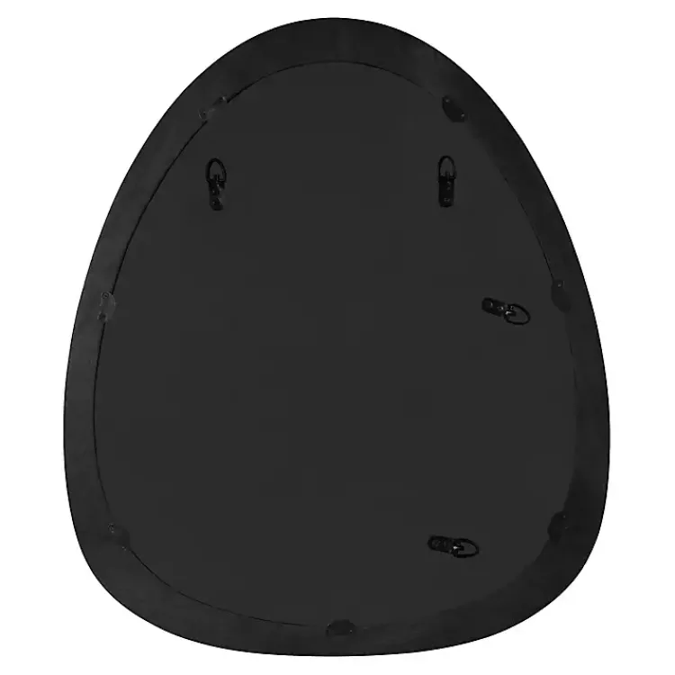 Decorative Mirrors-Kirklands Home Satin Black Asymmetrical Wall Mirror