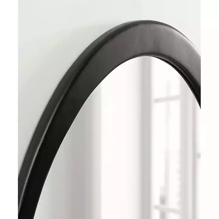 Decorative Mirrors-Kirklands Home Satin Black Asymmetrical Wall Mirror