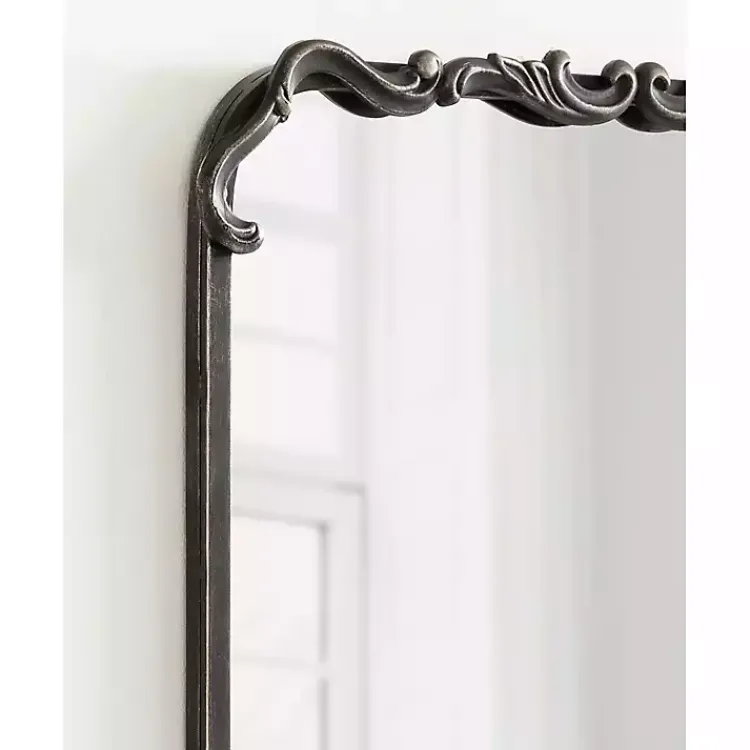 Decorative Mirrors-Kirklands Home Black Metal Ornamental Wall Mirror