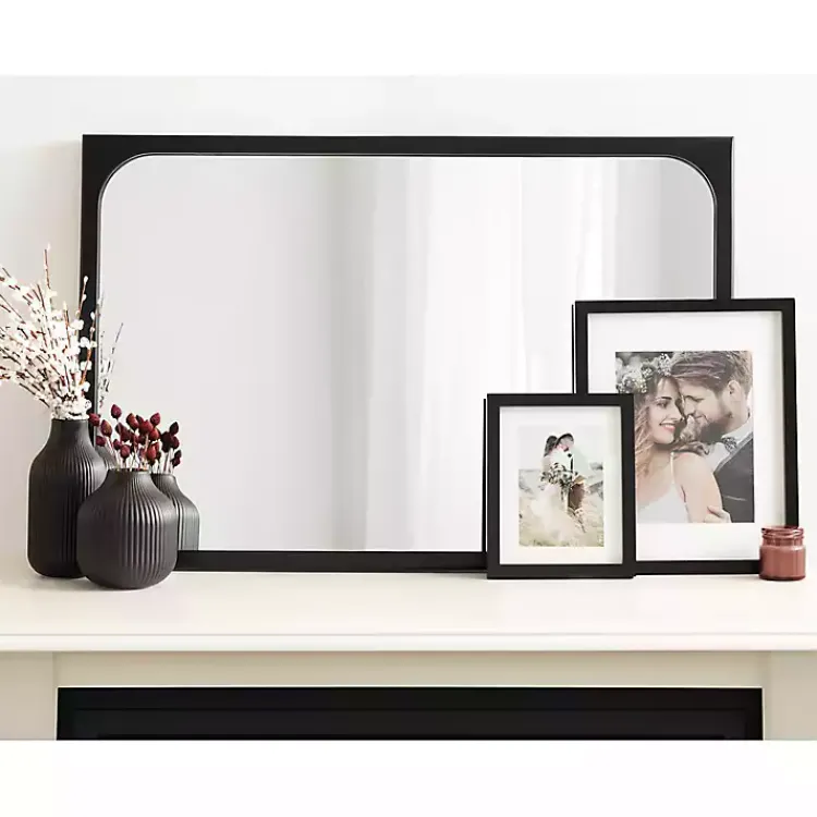 Decorative Mirrors-Kirklands Home Rounded Rectangle Wall Mirror Black