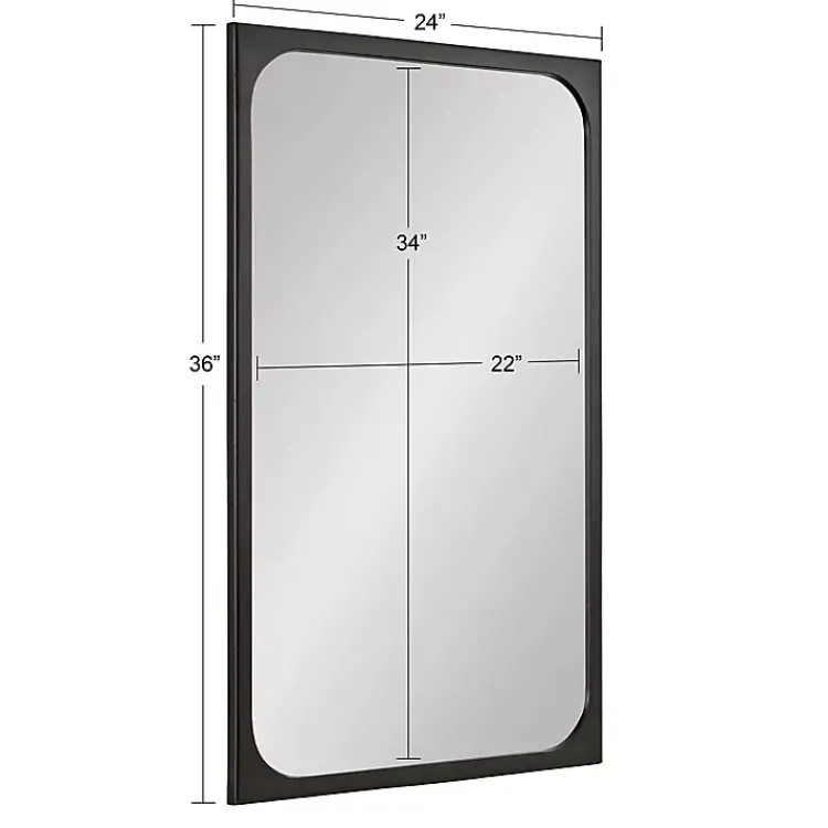 Decorative Mirrors-Kirklands Home Rounded Rectangle Wall Mirror Black